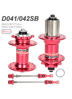 NOVATEC D041SB/D042SB MTB Disc Hub Set 28/32/36H 36 holes red 1 pair