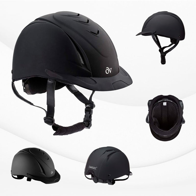 Ovation Deluxe Schooler Helmet Small/Medium Black (Hat Size: 6 1/2-7, Inches: 20 1/2-22) - Equestrian Helmet, Riding Helmet, Helmet, Horseback Riding Helmet, for Women, Men, Kids. - Image 3