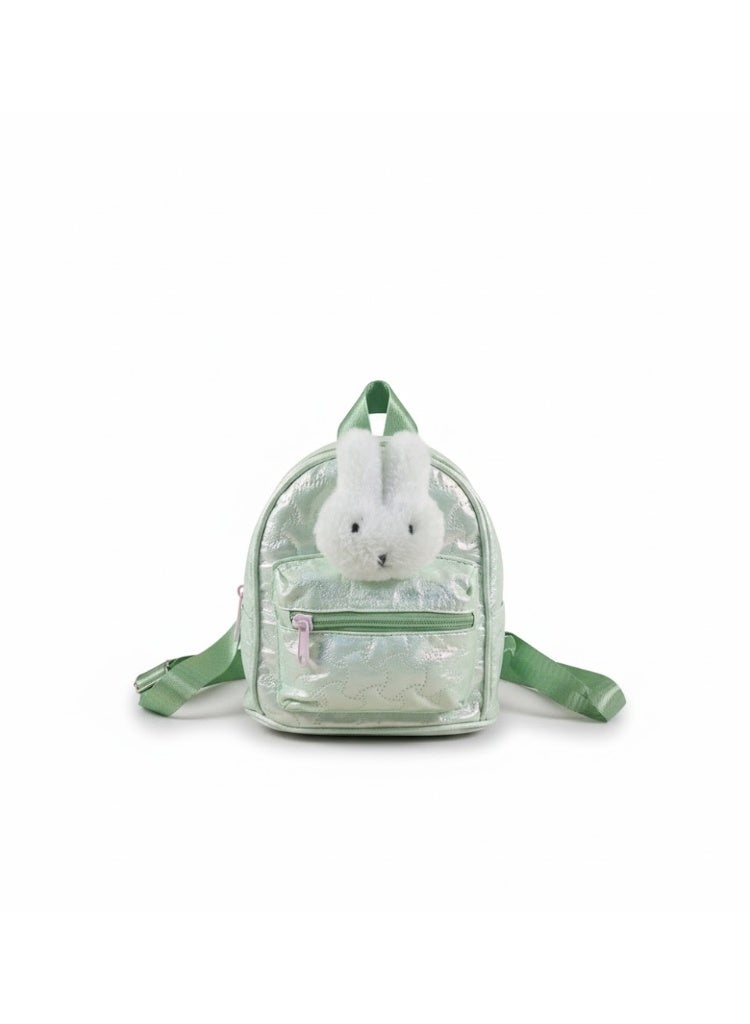 حقيبة ظهر صغيرة للأطفال من كاناز بتصميم أرنب لطيف | حقيبة مدرسية خفيفة الوزن من الجلد الصناعي للبنات | حقيبة نهارية صغيرة لرياض الأطفال والسفر، حقيبة تيدي B3496 (أخضر نعناعي) - Image 1