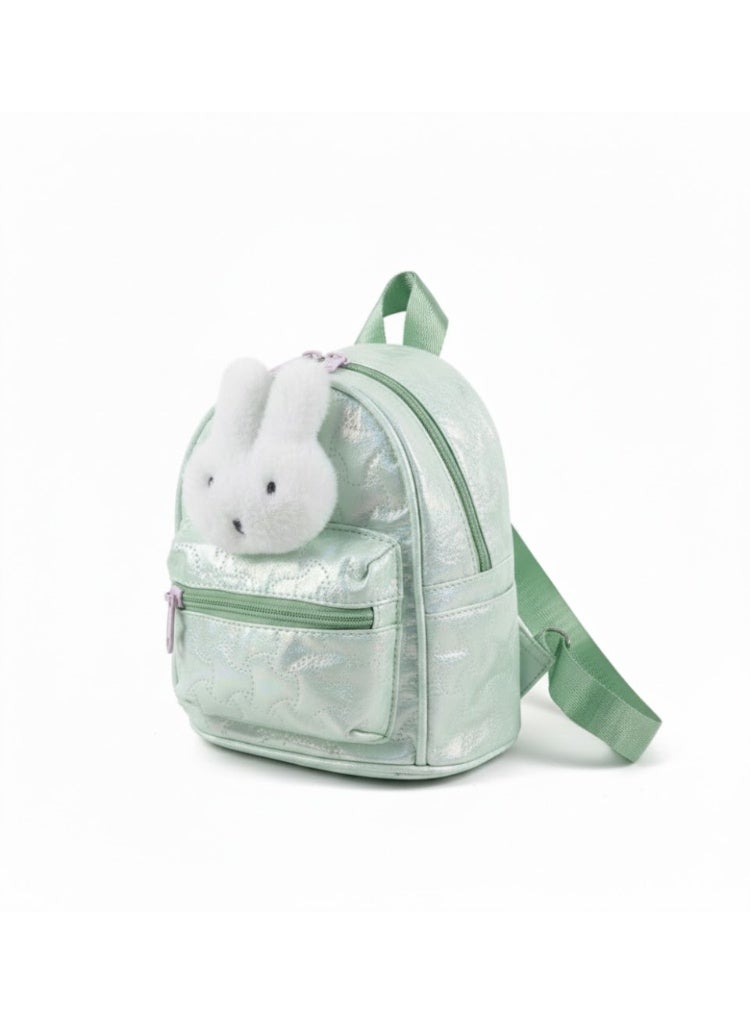حقيبة ظهر صغيرة للأطفال من كاناز بتصميم أرنب لطيف | حقيبة مدرسية خفيفة الوزن من الجلد الصناعي للبنات | حقيبة نهارية صغيرة لرياض الأطفال والسفر، حقيبة تيدي B3496 (أخضر نعناعي) - Image 4