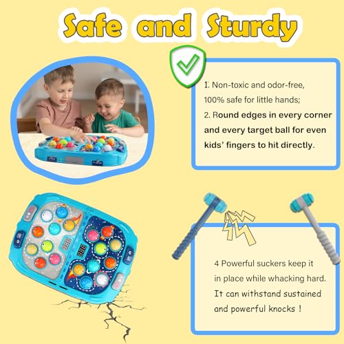 Pafolo Whack Game Mole Game 3 Year Old 3 Year Old Boy 4 Year Old Toy Gift for 3 Year Old 11x15in Larger 2Players Whack Toy with 5 Modes 9 Speeds 54 Levels LightSounds Birthday Gift for Todders - Image 5