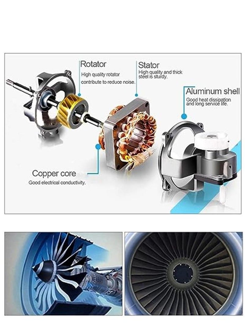 MUNTAQI Car Fan, 360 Degree Rotation Rear Seat Car Fan 12V Cooling Fan with Stepless Speed Adjustment for SUV, RV, Vehicle - Image 3