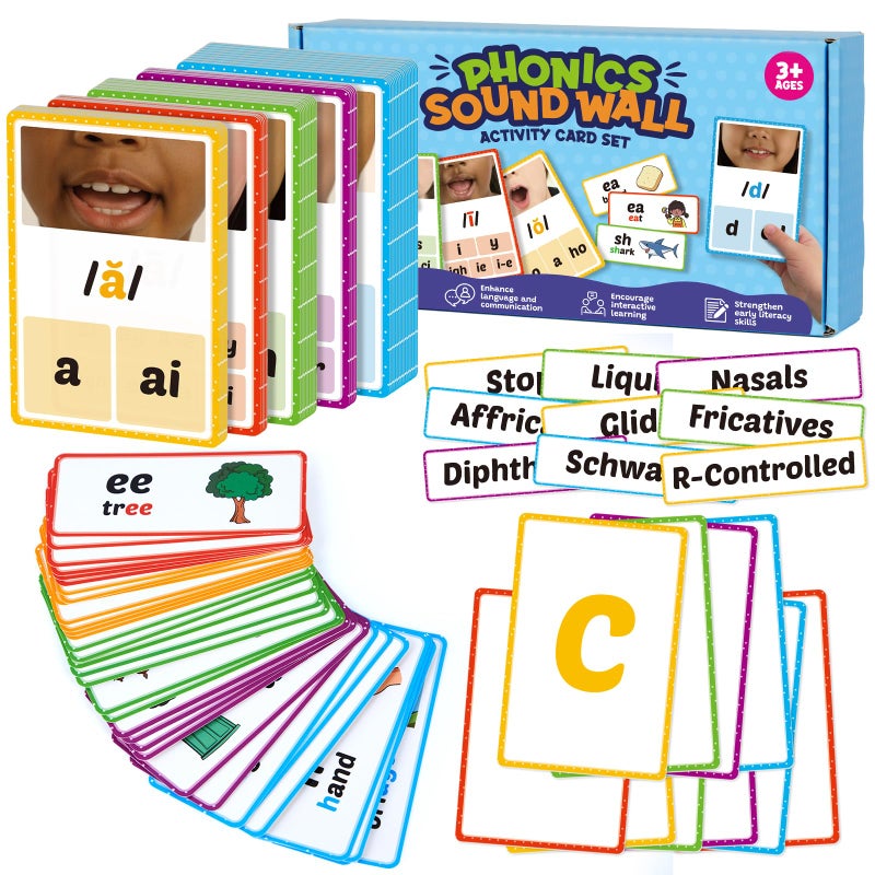 Edulok Phonics Sound Wall Set,Letter Sounds Sight Words Flash Cards,Learn to Read Sounds Phoneme Speech Therapy Materials,Phonics Games for Kids Kindergarten,Phonemic Awareness Speak Spell Learning Activity - Image 1