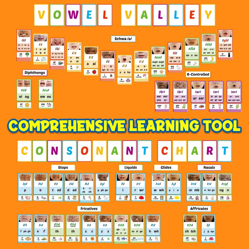 Edulok Phonics Sound Wall Set,Letter Sounds Sight Words Flash Cards,Learn to Read Sounds Phoneme Speech Therapy Materials,Phonics Games for Kids Kindergarten,Phonemic Awareness Speak Spell Learning Activity - Image 3