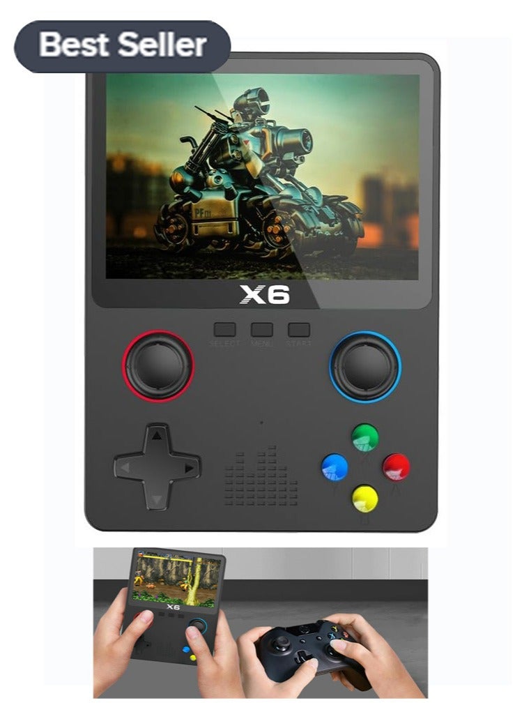 مييلان وحدة تحكم ألعاب محمولة، وحدة تحكم ألعاب قديمة مدمجة بسعة 32 جيجابايت و10000+ لعبة كلاسيكية، شاشة OCA IPS مقاس 3.5 بوصة، عصا تحكم ثلاثية الأبعاد مزدوجة، 11 محاكي، وحدة تحكم ألعاب محمولة تدعم إخراج التلفاز - Image 1