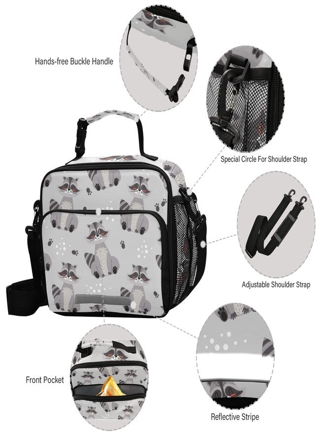 Kcldeci Raccoon Cute Lunch bag, Portable/Reusable Lunch Box for Women/Men/Adult, Insulated Cooler Tote Bag for Work/School/Travel/Picnic - Image 4