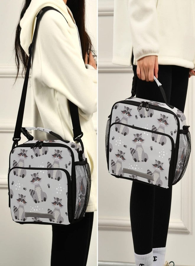 Kcldeci Raccoon Cute Lunch bag, Portable/Reusable Lunch Box for Women/Men/Adult, Insulated Cooler Tote Bag for Work/School/Travel/Picnic - Image 5