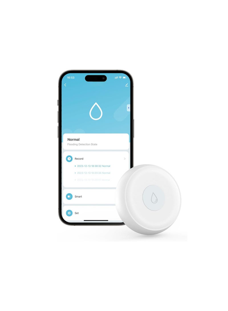 Zikra Wireless Water Leak Detector with App Alerts, Smart Home Flood Sensor for Kitchen, Bathroom, and Basement - Requires Zigbee Hub for Effective Water Leak Detection. - Image 2