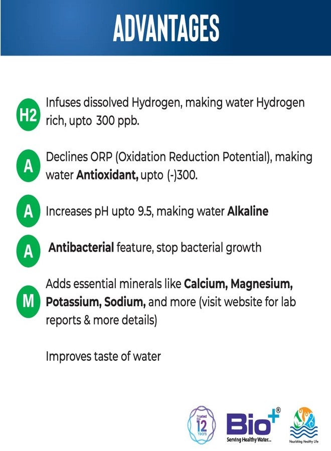 BioPlus Bio+ Antioxidant, Hydrogen-rich, Alkaline, Mineralising H2AAA + Mineralising Water Joss Jug Green - 6000 Liter - Image 2