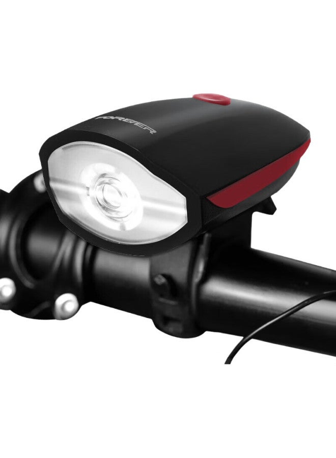 Forever Bicycle Front Light Two-In Bike Light Bell, High Brightness Bike Light + Horn Rechargeable Model + Tail Light - Image 1