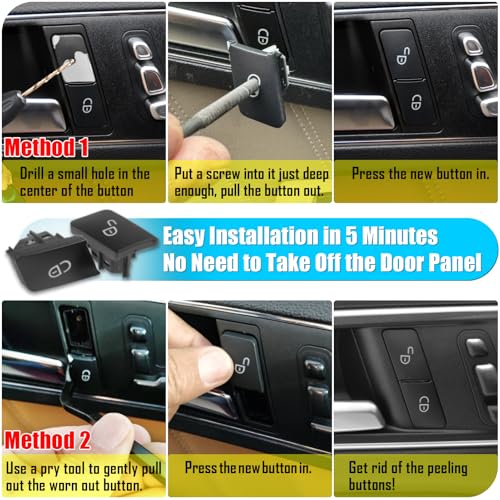 Jaronx Compatible with Mercedes Benz Door Lock Switch Button Replacment, Door Lock Control Buttons for B-Class W246,C-Class W204,E-Class W212,ML W166,CLA W117,GLK X204,GL X166,CLS (Passenger Side) - Image 5