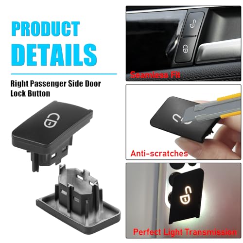 Jaronx Compatible with Mercedes Benz Door Lock Switch Button Replacment, Door Lock Control Buttons for B-Class W246,C-Class W204,E-Class W212,ML W166,CLA W117,GLK X204,GL X166,CLS (Passenger Side) - Image 4