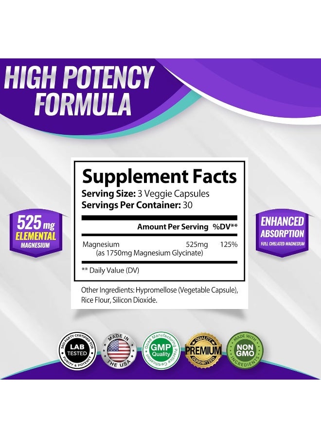 توب لوكس جليسينات المغنيسيوم 525 ملجم - 90 كبسولة - Image 2