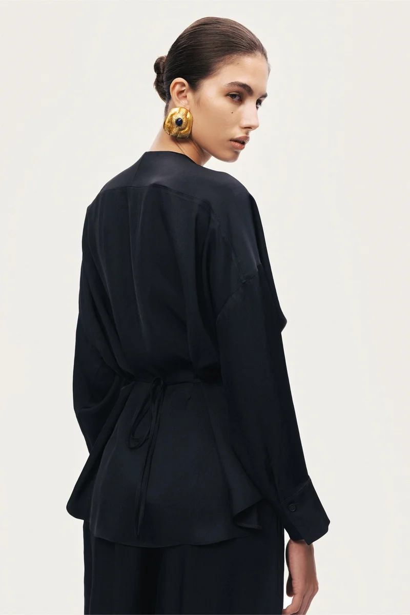 Nocturne  Draped Buckle-Detail Shirt for Women | Best Price UAE