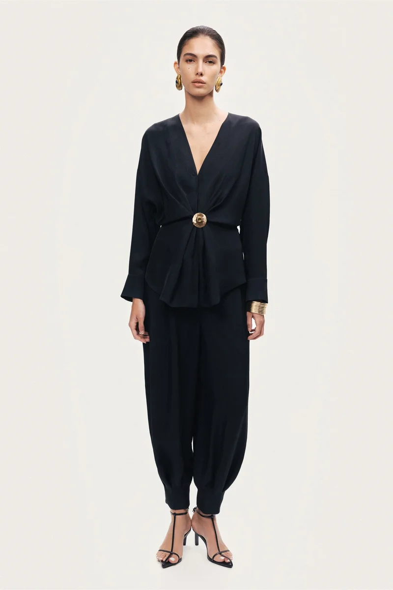نوكتورن Draped Buckle-Detail Shirt