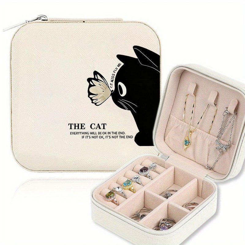 Pink Portable Mini Travel Jewelry Box Organizer for Rings Earrings - Image 2