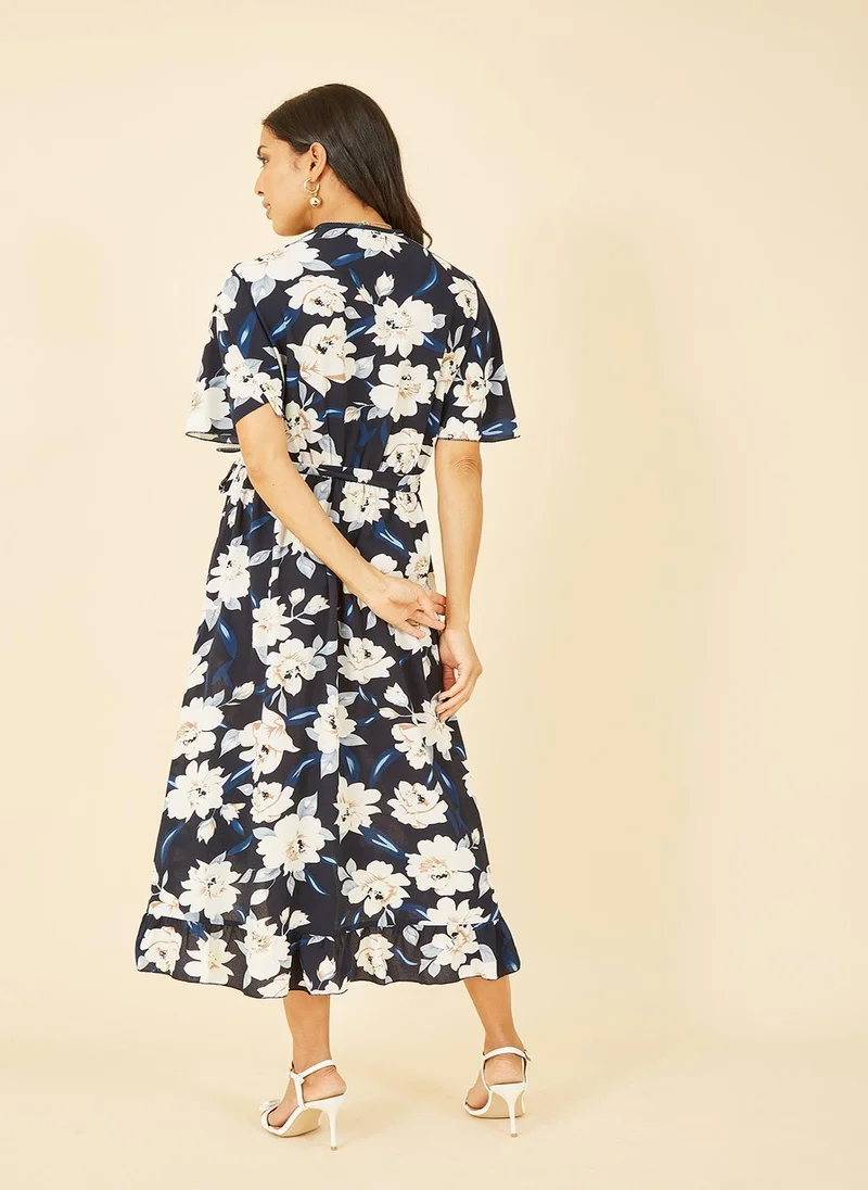 MELA LONDON Floral Print Wrap Dress
