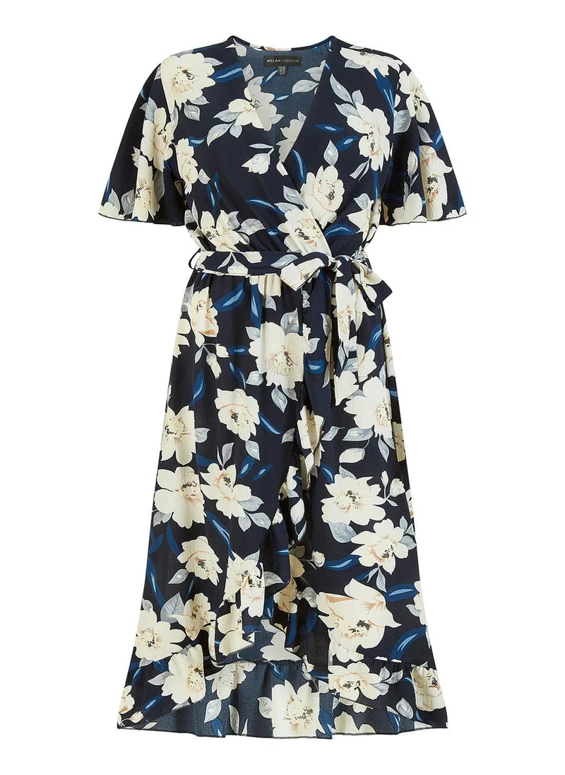 MELA LONDON Floral Print Wrap Dress