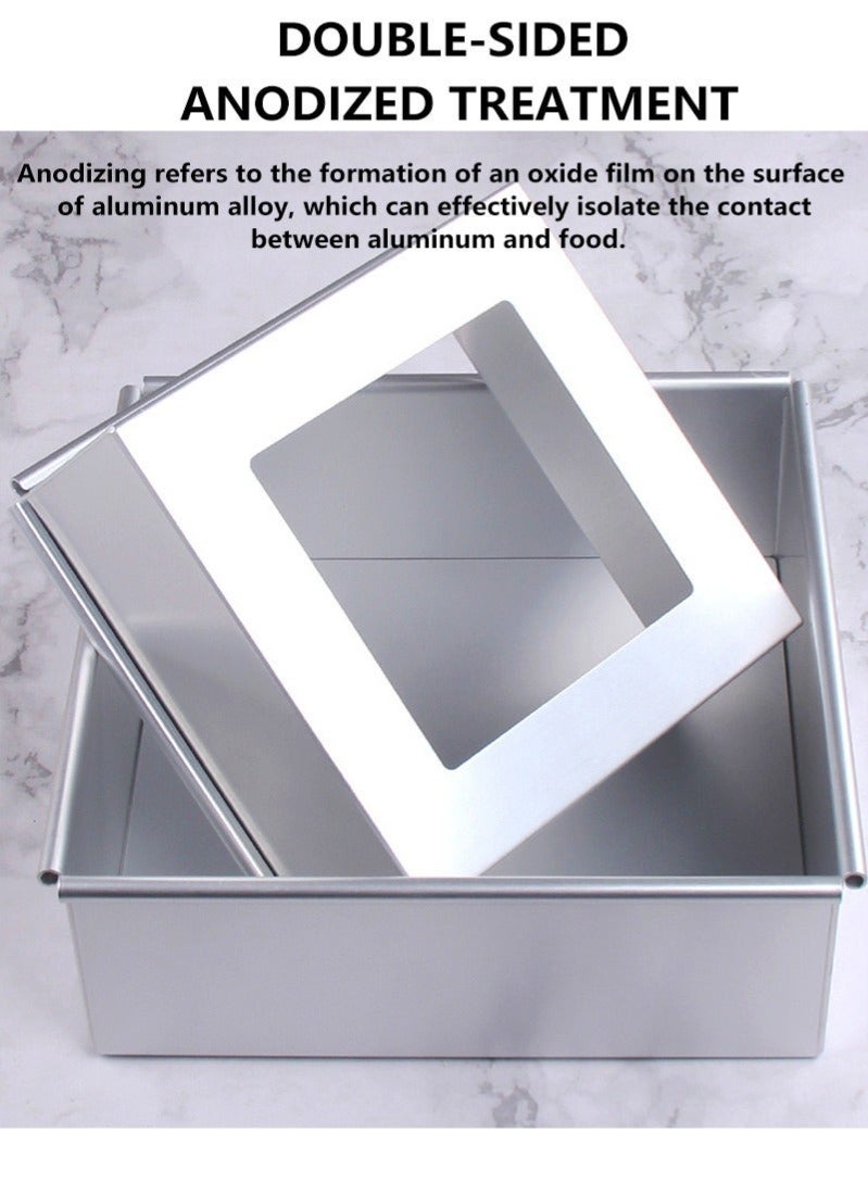 كيلا صواني كيك صينية كيك صينية براونيز صينية فرن - قالب كيك مربع 8 إنش غير لاصق بقاعدة قابلة للإزالة مخصص للبراوني والتشيز كيك - Image 2