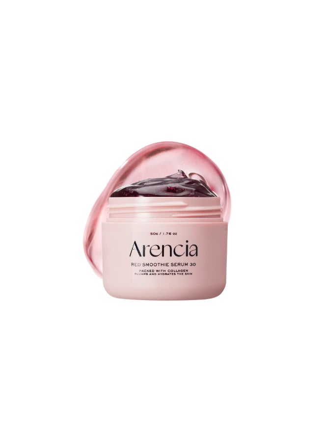 arencia سيروم قناع الوجه الأحمر الليلي، متألق ومهدئ مع 30% كولاجين أحمر، نياسيناميد، ببتيد، فيتامين E - Image 1
