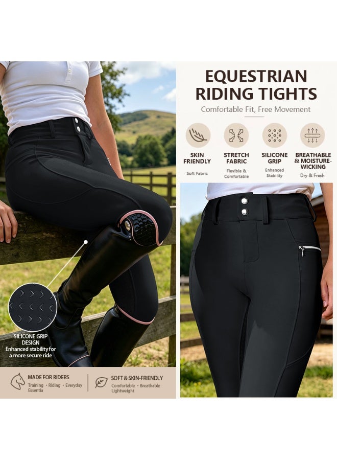 general Competition Women Equestrian Pants Full Seat Silicone Horse Riding Leggings With Pockets Outdoor Sports Tights Training Breeches Female - Image 5