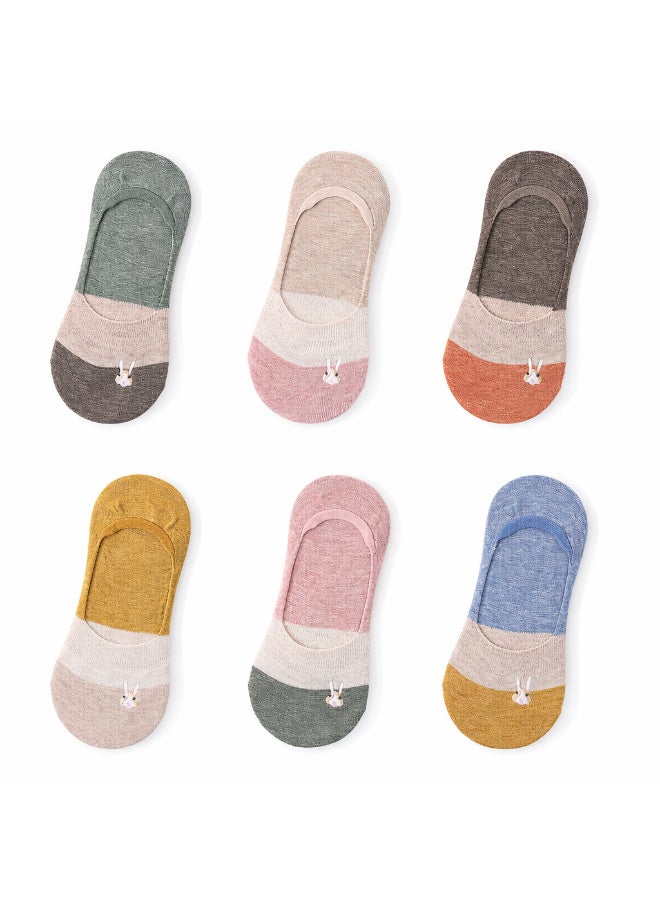 TRENDORA Women's Secret Now Show Cotton Blend Socks, Multi Color, Regular Size, 6 Pairs , Casual Athletic Style - Image 1