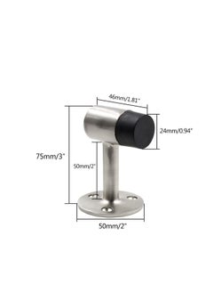 Y&D Floor Stop Door Catch Holder 3 Inch Heavy Duty Stopper Protecting Wall Stainless Steel Brushed Nickel Pack of 1  - Image 2