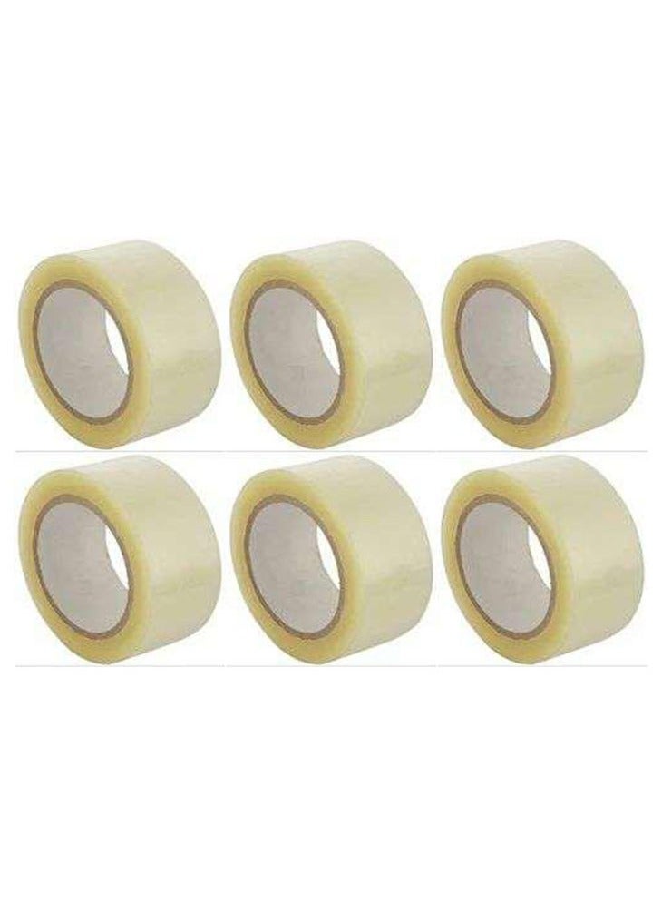 Generic (pack of 6) Clear Packing Tape, 2 inches x 50 yards -Transparent Packaging Tape Heavy Duty Clear Adhesive Tape for Sealing Shipping - Image 1