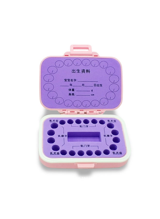 Pink Baby's Deciduous Teeth Box Color Printing Cute Animal Pattern PP Plastic Children's Teeth Storage Collection Children's Gift-Color:Monster Pattern - Image 5