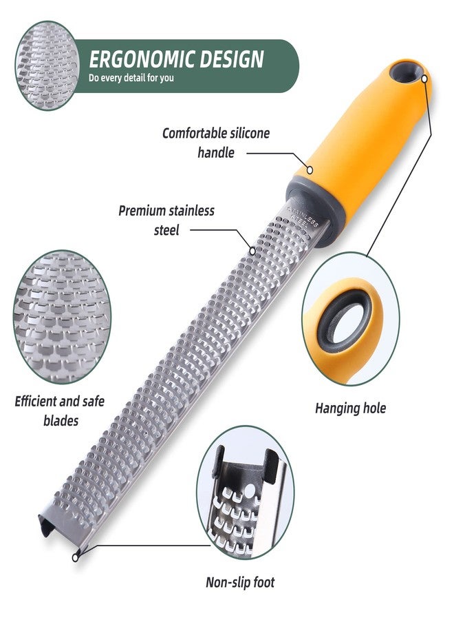 Canachive Lemon Zester Grater, Citrus Zester Grater with Handle, Kitchen Gadgets for Cheese, Lemon, Chocolate, Nutmeg, Ginger, Fruit, Vegetable, Stainless Steel Micro Cheese Grate, Dishwasher Safe(Narrow) - Image 3