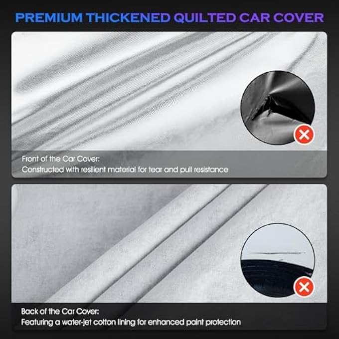rayihni Car Cover Custom Fit for Toyota Tacoma 2005-2023,6 Layers Truck Cover Waterproof All Weather for Automobiles,Outdoor Full Exterior Cover,Rain, Sun, Wind Protection,Sliver - Image 3