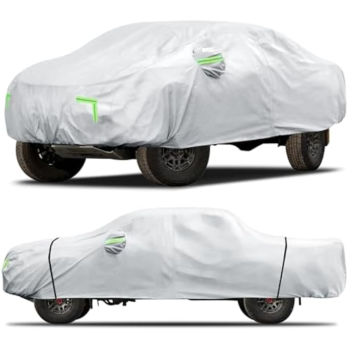 rayihni Car Cover Custom Fit for Toyota Tacoma 2005-2023,6 Layers Truck Cover Waterproof All Weather for Automobiles,Outdoor Full Exterior Cover,Rain, Sun, Wind Protection,Sliver - Image 2