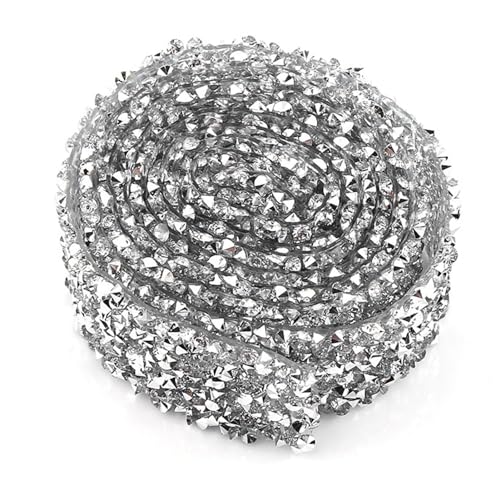 YOSOO Crystal Rhinestone Ribbon, Sparkling Rhinestone Bling Ribbon Roll Decorative Banding Belt Ribbon Wrap for Wedding, Cake Decoration, Party, and Floral Arrangements, 1Yard (x - Image 2