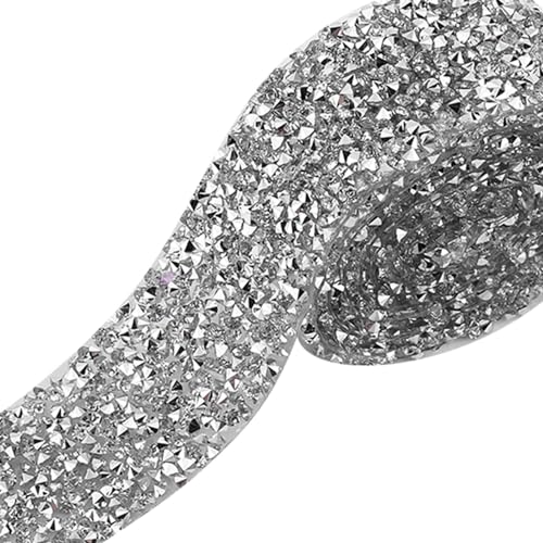 YOSOO Crystal Rhinestone Ribbon, Sparkling Rhinestone Bling Ribbon Roll Decorative Banding Belt Ribbon Wrap for Wedding, Cake Decoration, Party, and Floral Arrangements, 1Yard (x - Image 4