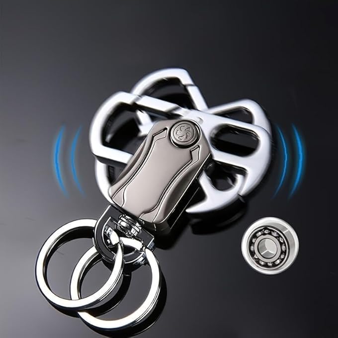 MULTIFUNCTIONAL KEYCHAIN, 2 PCS ROTATABLE CARABINER KEYCHAIN WITH BOTTLE OPENER, DURABLE KEY HOLDER FOR MEN AND WOMEN, 360 DEGREE SWIVEL KEY FOB FOR CAR KEYS AND HOUSE KEYS - Image 4
