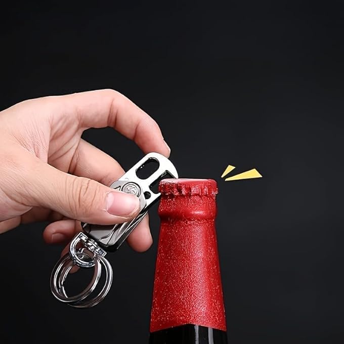 MULTIFUNCTIONAL KEYCHAIN, 2 PCS ROTATABLE CARABINER KEYCHAIN WITH BOTTLE OPENER, DURABLE KEY HOLDER FOR MEN AND WOMEN, 360 DEGREE SWIVEL KEY FOB FOR CAR KEYS AND HOUSE KEYS - Image 3