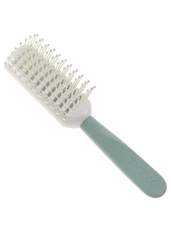 KENT Kcr3 "Create" Tunnel Vented Hair Brush For Blowdrying Creating Root Lift And Volume In All Hair Types Vent Brush With Green Ergonomic Handle And Soft Ball Tipped Bristles For Pain Free Use - Image 1