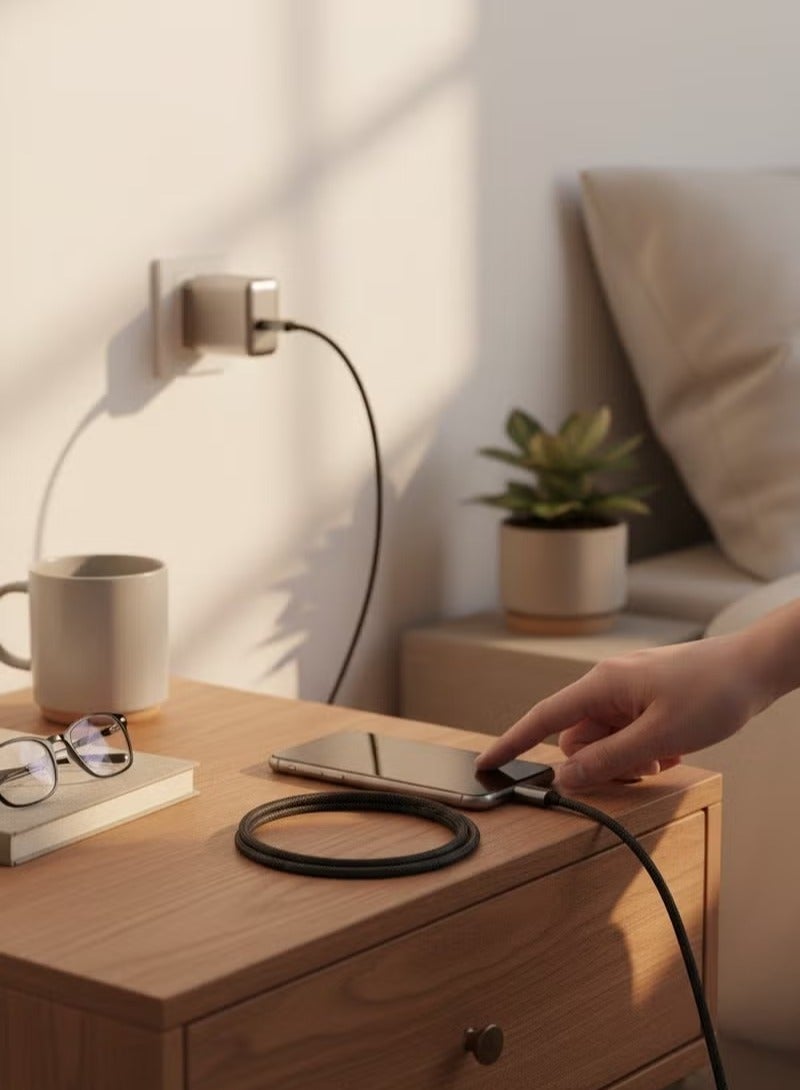 زوم بلس كيبل شحن سريع ZOOM PLUS ZP A599 RAPIDE بقوة 100 واط Type-C إلى Type-C، كيبل USB-C مضفر فائق المتانة للهواتف الذكية والأجهزة اللوحية واللابتوبات وأجهزة PD - Image 3