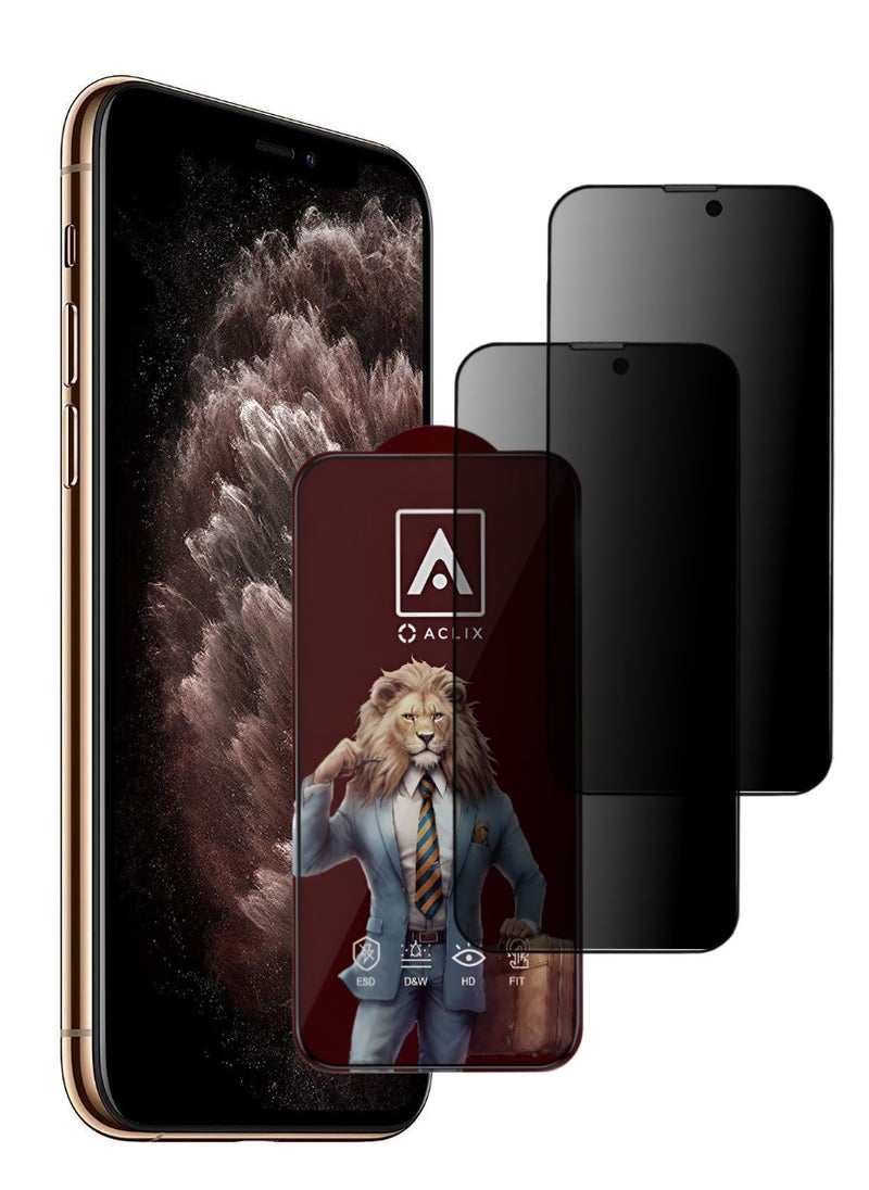 ACLIX 2 Pieces Antistatic ESD Dustproof Premium Quality High Definition Tempered Glass Screen Protector Designed For  iPhone 11 Pro Max - Image 1