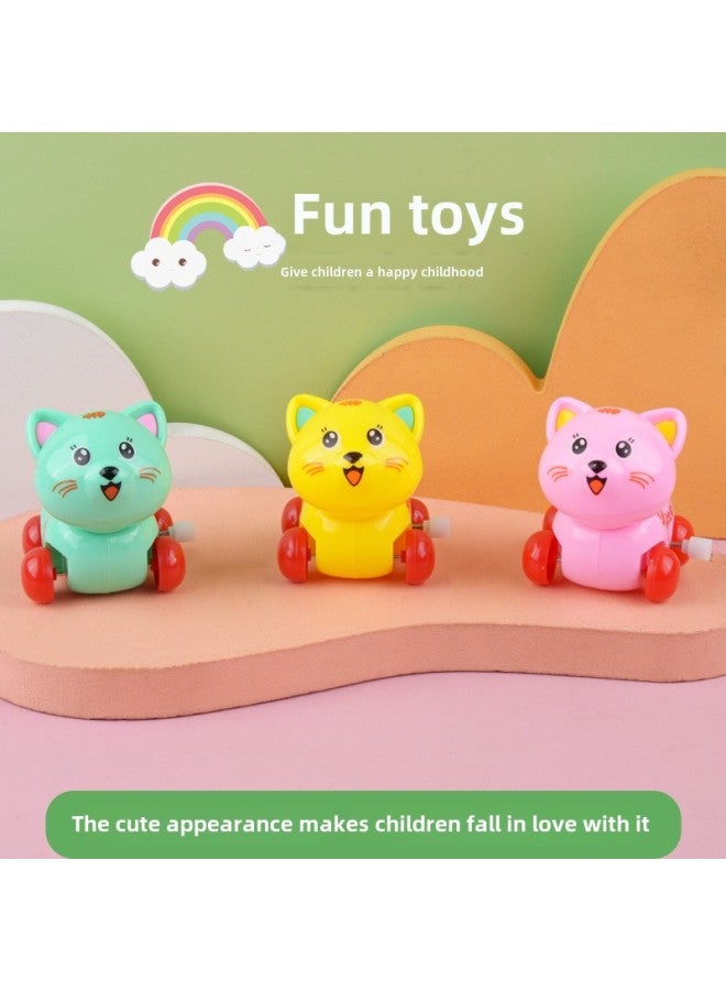 Children's Spring Toy Winding Cat Cartoon Animal Fun Running Kindergarten Small Gift Stall Wholesale-Color:Clockwork Sliding Kitten-random Color - Image 3