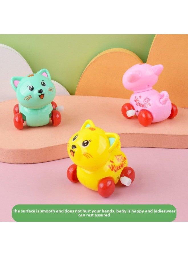 Children's Spring Toy Winding Cat Cartoon Animal Fun Running Kindergarten Small Gift Stall Wholesale-Color:Clockwork Sliding Kitten-random Color - Image 5