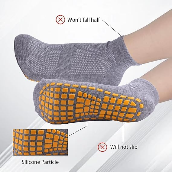 WKLOUYHE Women's Non-Slip Yoga Socks - 4 Pairs, Breathable, Soft & Comfortable Grip Sock for Yoga, Pilates, Running - Summer Winter Short Socks with Silicone Grip for Women_Multicolour,Free Size - Image 3