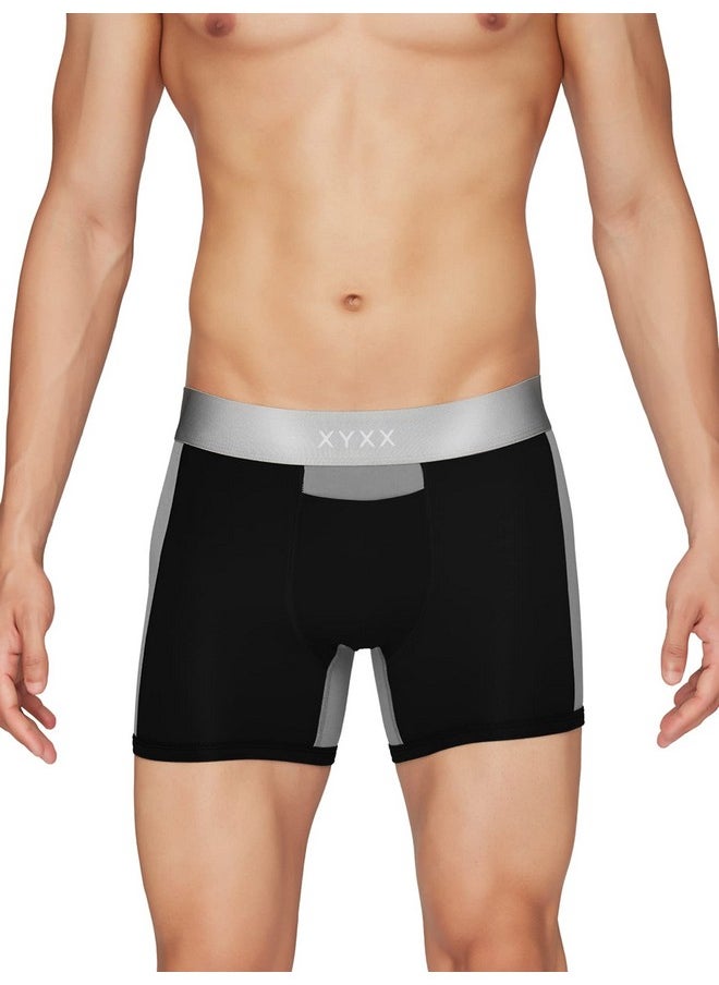 XYXX - XYXX Men's Underwear Dualist IntelliSoft Antimicrobial Micro Modal Trunk Pack of 2 (Steel Grey & Black ; Black & Steel Grey; L) - Image 1