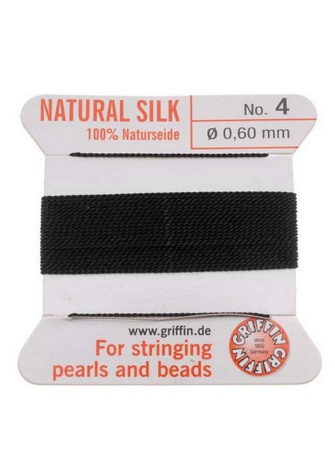 Griffin Silk Beading Cord And Needle Size 4 Jet Black