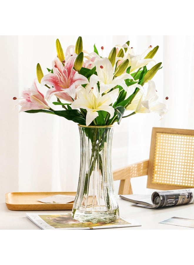 Y&D Clear Glass Modern Large Flower Vase for Home Office Decor, Tall Vase Glass Table Vase for Wedding Housewarming Gift(Transparent) - Image 1