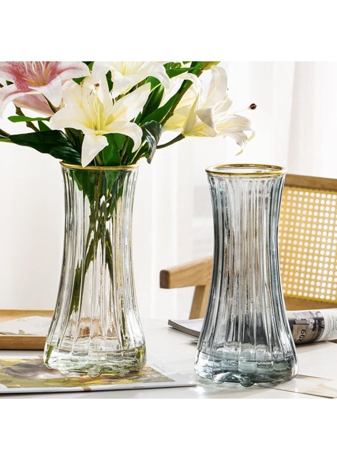 Y&D Clear Glass Modern Large Flower Vase for Home Office Decor, Tall Vase Glass Table Vase for Wedding Housewarming Gift(Transparent) - Image 4