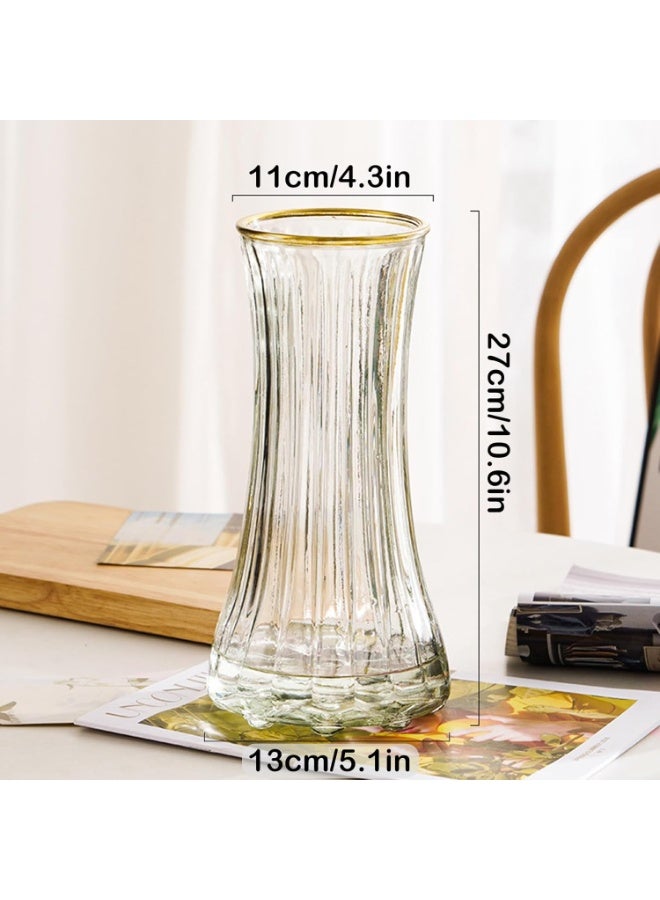 Y&D Clear Glass Modern Large Flower Vase for Home Office Decor, Tall Vase Glass Table Vase for Wedding Housewarming Gift(Transparent) - Image 2