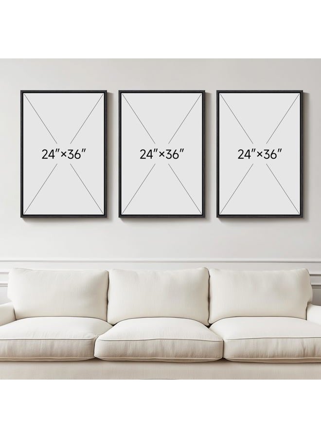 Cuspin Large 3D Textured Framed Black and White Abstract Wall Art for Living Room, 3 Piece Modern Paintings Artwork for Walls, Minimalist Black White Pictures for Hallway Office Wall Decor 24x36 In - Image 4