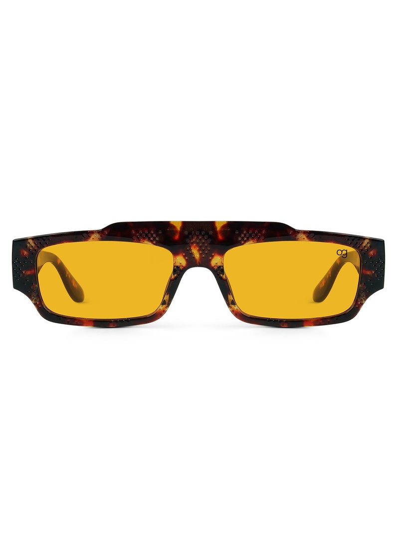 Woggles Designer orange Rectangle Sunglasses| Men &Women| 100% Uv Protection - Image 4