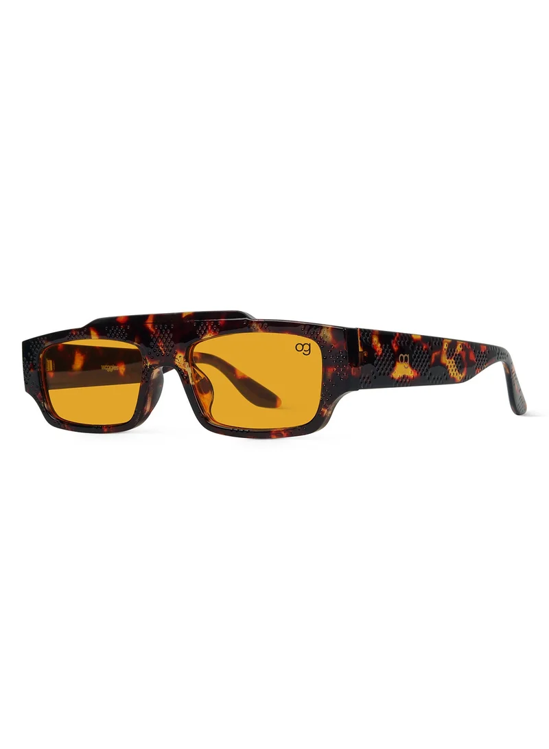Woggles  Designer orange Rectangle Sunglasses| Men &Women| 100% Uv Protection  | Best Price UAE